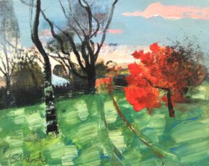 Liquid Amber. Landscape  Paintings by Arabella Shand. Acrylic on board.