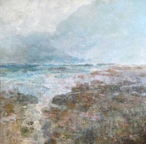 Incoming Tide. Cornwall Seascape Paintings by Ellen Watson. Mixed media on canvas.