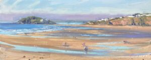 Spring Morning, Bantham. Devon Seascape Paintings by Maria Rose. Oil on panel.