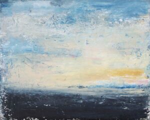 Before Nightfall. Landscape Seascape Paintings by Mike Carter. Oil on panel.