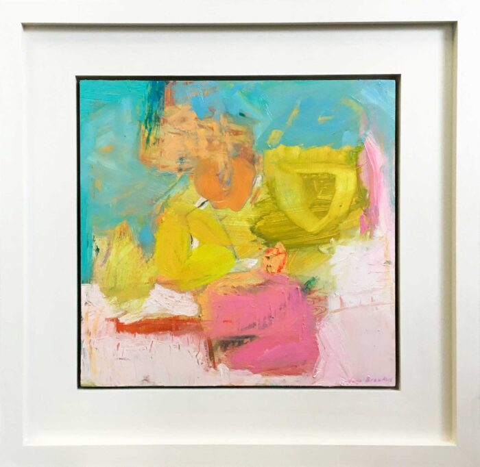 Pink and Gold. Floral Interiors Paintings by Sam Brooks. Oil on panel.