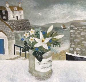 Spring Posy, Harbour. Cornwall  Paintings by Sarah Bowman. Oil on board.