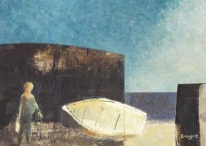Harbour Wall. Landscape Seascape Paintings by David Brayne. Acrylic, pigment & collage.