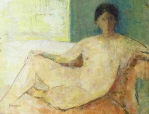 West Light. Figurative Interiors Paintings by David Brayne. Watercolour acrylic and pigment.