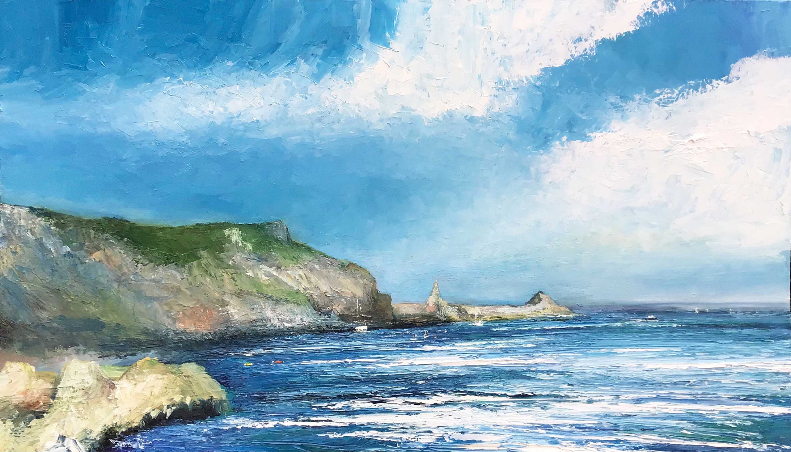 Anstey's Cove. Devon Seascape Paintings by David Morgan. Oil on board. Anstey's Cove. Devon Seascape Paintings by David Morgan. Oil on board.
