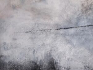 Landline. Landscape  Paintings by Mike Carter. Mixed media on board.