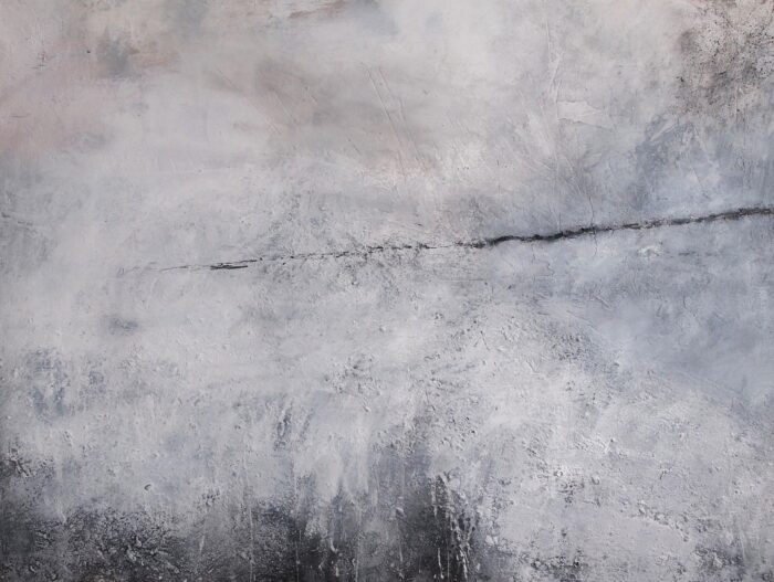 Landline. Landscape  Paintings by Mike Carter. Mixed media on board.