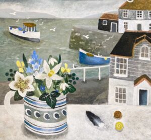 Special Finds & Special Mug. Devon Cornwall Paintings by Sarah Bowman. Oil on board.