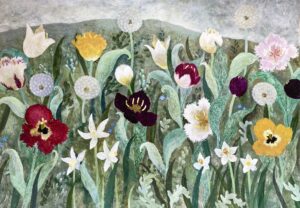 Tulips & Poppies. Floral  Paintings by Sarah Bowman. Oil on board.