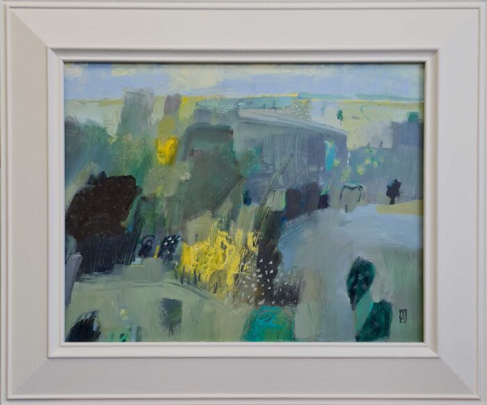 Estuary. Landscape  Paintings by Malcolm Ashman. Acrylic on panel.