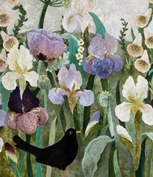 Grey Poppy. Birds & Animals Floral Paintings by Sarah Bowman. Oil on board.
