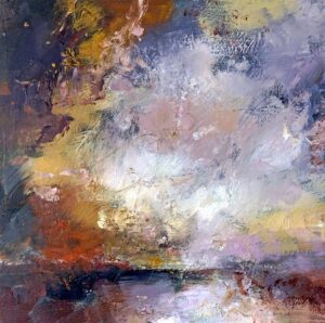 Somewhere Narwhals. Landscape  Paintings by Andy Waite. Oil on board.