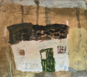 Mid Summer Farm. Cornwall Landscape Paintings by David Pearce. Mixed media on panel.