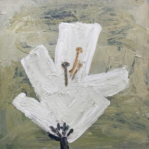Lily. Floral Interiors Paintings by David Pearce. Mixed media on panel.