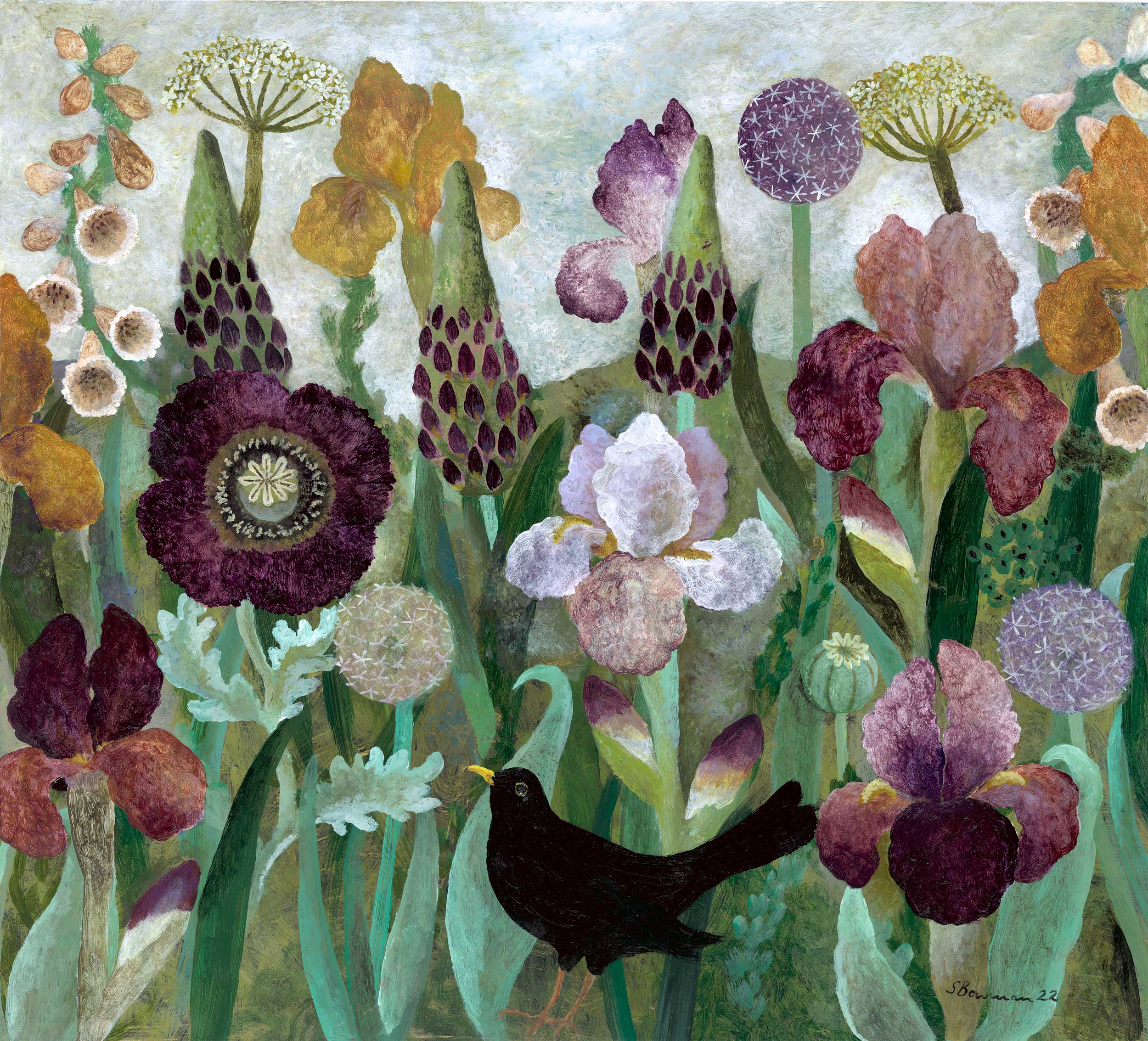 Twilight Garden. Birds & Animals Floral Prints by Sarah Bowman. Digital archive print. Twilight Garden. Birds & Animals Floral Prints by Sarah Bowman. Digital archive print.