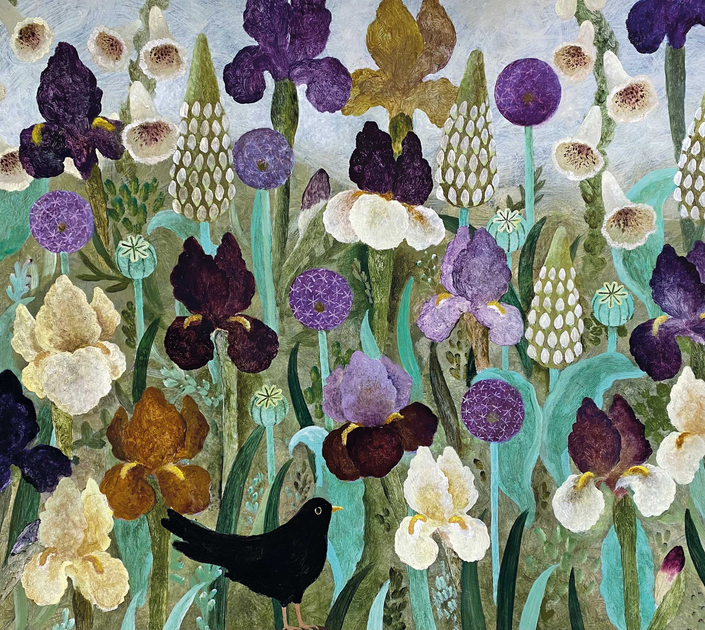 Summer Evening. Birds & Animals Floral Paintings by Sarah Bowman. Oil on board. Summer Evening. Birds & Animals Floral Paintings by Sarah Bowman. Oil on board.