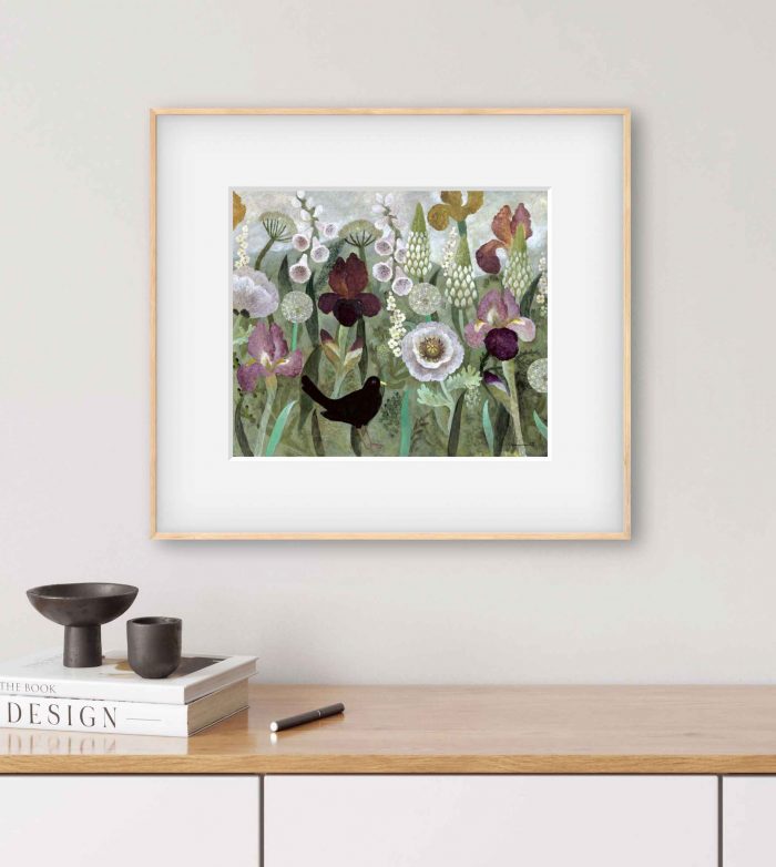 Twilight Garden. Birds & Animals Floral Prints by Sarah Bowman. Digital archive print.