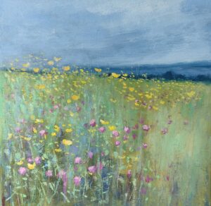 Buttercup and Clover. Landscape  Paintings by Caroline McMillan Davey. Oil on canvas.