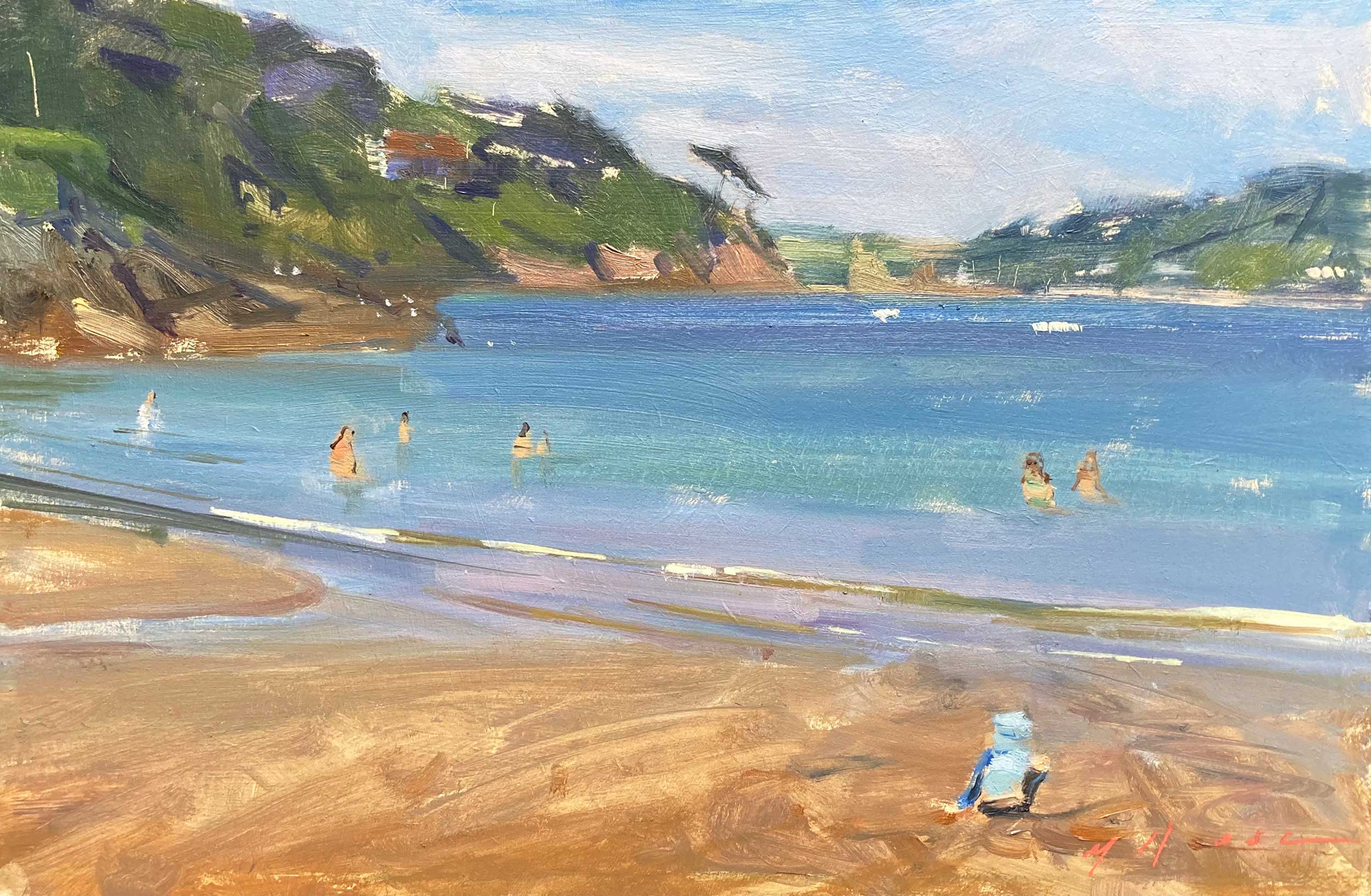 South Sands, Salcombe. Devon Seascape Paintings by Maria Rose. Oil on board. South Sands, Salcombe. Devon Seascape Paintings by Maria Rose. Oil on board.