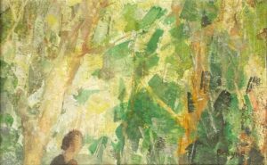 Woodland. Landscape Figurative Paintings by David Brayne. Acrylic and pigment.