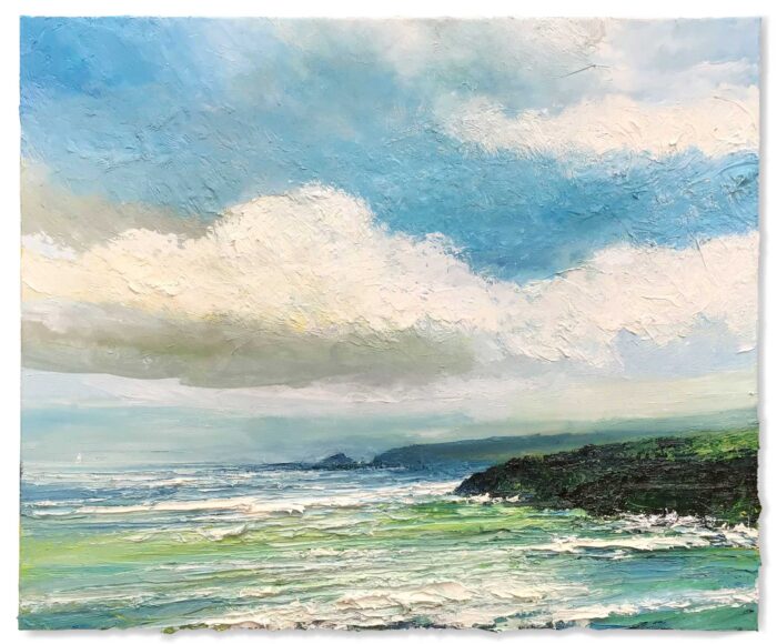 Bigbury Bay. Devon Seascape Paintings by David Morgan. Oil on board. Bigbury Bay. Devon Seascape Paintings by David Morgan. Oil on board.