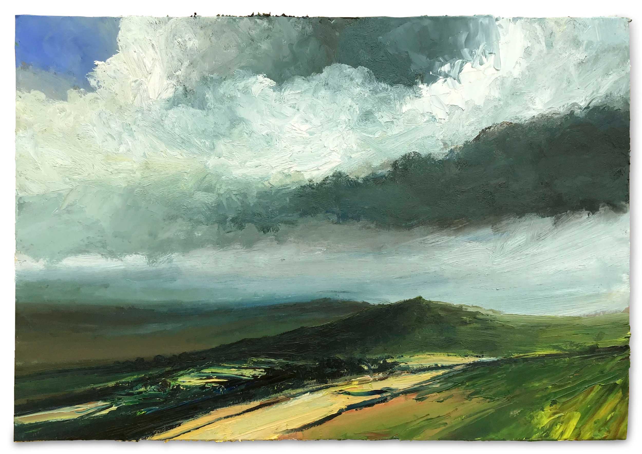 Rain Clouds, Yar Tor. Dartmoor Devon Paintings by David Morgan. Oil on board. Rain Clouds, Yar Tor. Dartmoor Devon Paintings by David Morgan. Oil on board.