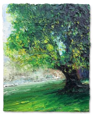 Hawthorn. Devon Landscape Paintings by David Morgan. Oil on board.