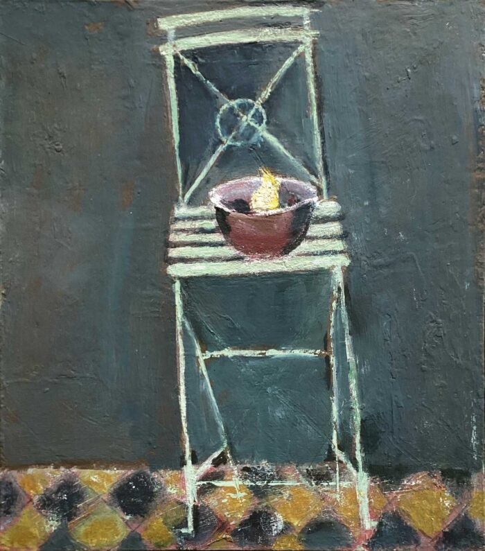 Cornish Apple Bowl. Cornwall Still Life Paintings by Marilyn Browning. Oil on canvas.