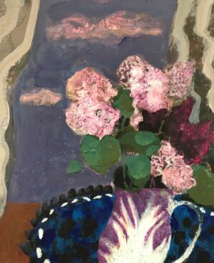 Lilac. Still Life Floral Paintings by Arabella Shand. Acrylic on board.