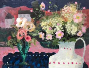 Late Summer. Still Life Floral Paintings by Arabella Shand. Acrylic on board.