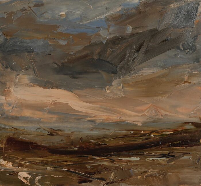 Last Light, Wheal Bal Farm. Cornwall Landscape Paintings by Louise Balaam. Oil on board.