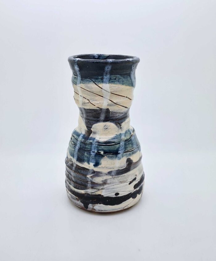 Cobalt, Shino & Tenmoku Vase.   Ceramics by Lloyd Peters. Stoneware.