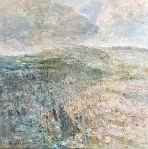 Lacy Flowers, Portscatho. Cornwall Landscape Paintings by Ellen Watson. Mixed media on canvas.