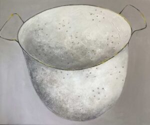 Drain. Still Life Interiors Paintings by Marilyn Browning. Acrylic pencil and graphite on canvas.