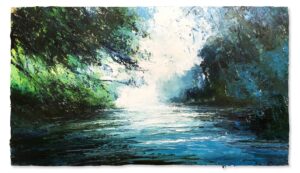 River Light. Devon Landscape Paintings by David Morgan. Oil on board.