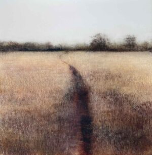 Distant Pylons. Landscape  Paintings by Anna Boss. Acrylic and pigment.