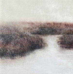 Distant Pylons. Landscape  Paintings by Anna Boss. Acrylic and pigment.