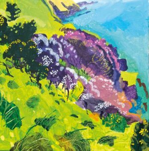 Bracing Spring Breezes. Seascape Devon Paintings by Mark Rochester. Acrylic on board.