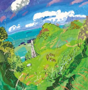 Bracing Spring Breezes. Seascape Devon Paintings by Mark Rochester. Acrylic on board.