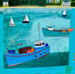 All At Sea. Cornwall Seascape Paintings by Emma Dunbar. Acrylic on board.