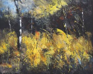 Birch Trees. Landscape  Paintings by James Tatum. Oil & acrylic on canvas.