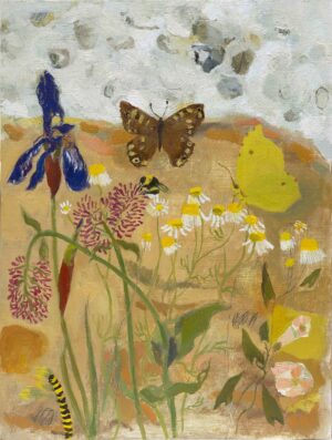 June Garden. Birds & Animals Landscape Paintings by Jo Aylward. Oil on panel.