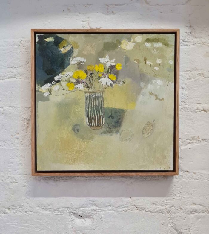 Still Life, Cow Parsley & Buttercups. Still Life Floral Paintings by Jo Aylward. Oil on panel.