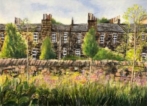 Summer, Edinburgh. Landscape  Paintings by Stephanie Dees. Mixed Media.