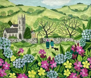 Early Summer Walk. Landscape  Paintings by Vanessa Bowman. Oil on card.