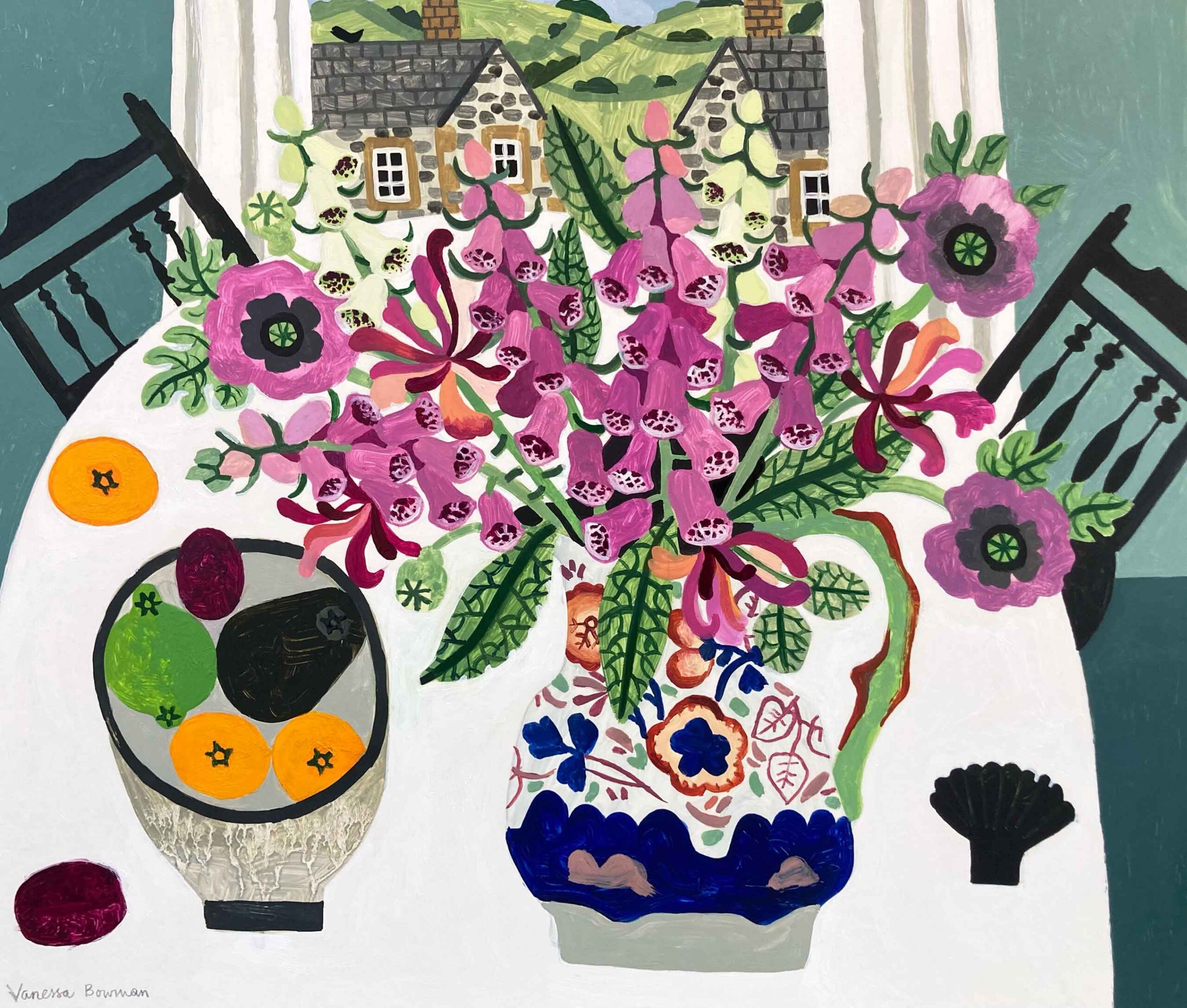 Early Summer Walk. Landscape  Paintings by Vanessa Bowman. Oil on card.