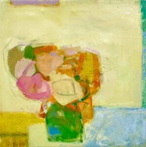 Striped Flower. Abstract Floral Paintings by Sam Brooks. Oil on linen.