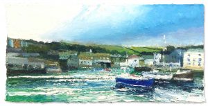 Mevagissey II. Cornwall Seascape Paintings by David Morgan. Oil on board.