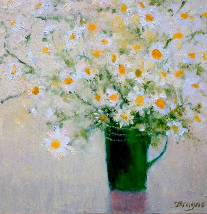 Chamomile. Still Life Floral Paintings by Jane Brayne. Oil on panel.