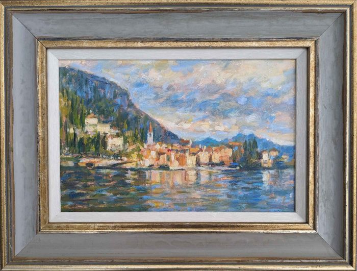 Varenna, Lake Como. European  Paintings by Michael Bowman. Oil on board.